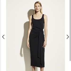 Vince black sleeveless wrap dress